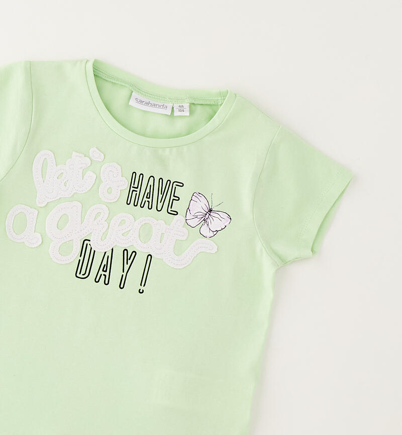 Maglietta crop bambina VERDE-5121