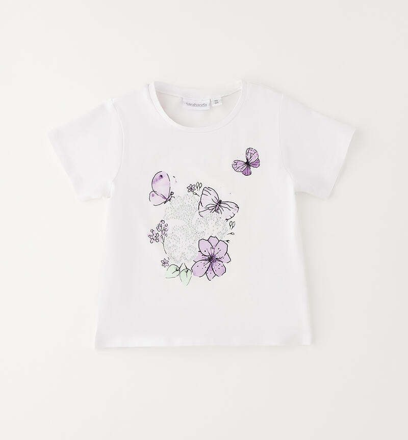 Maglietta da bambina BIANCO-0113