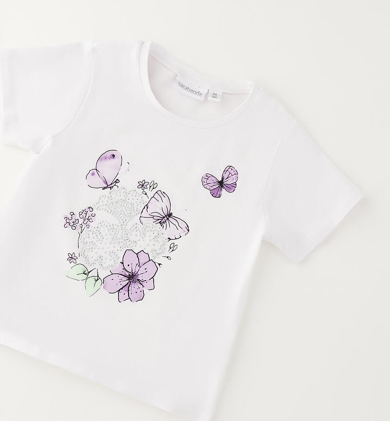 Maglietta da bambina BIANCO-0113
