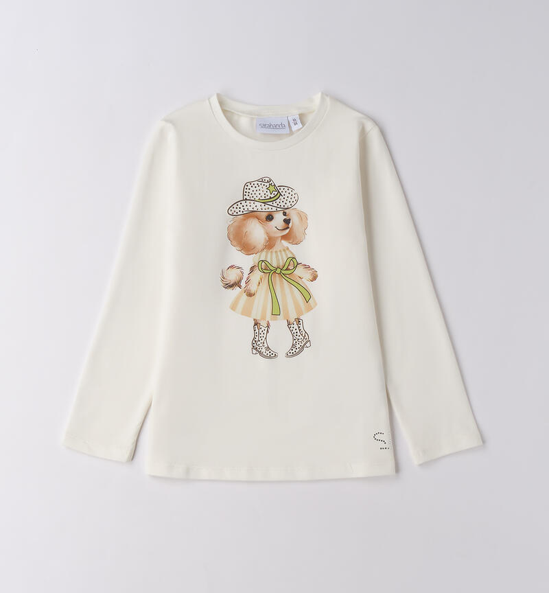 Maglietta da bambina con stampa PANNA-0112