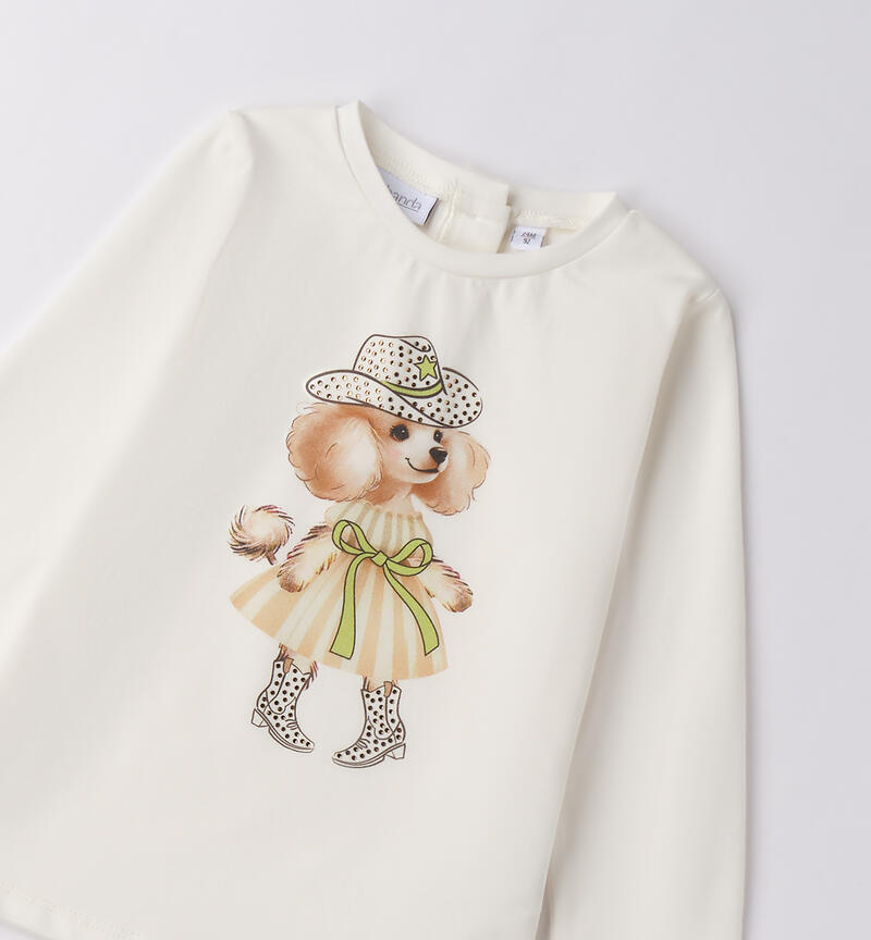 Maglietta da bambina con stampa PANNA-0112