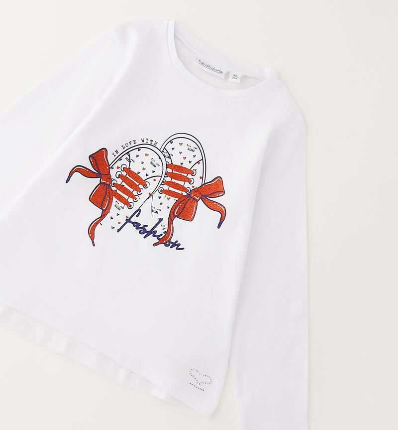 Sarabanda girls' T-shirt BIANCO-0113