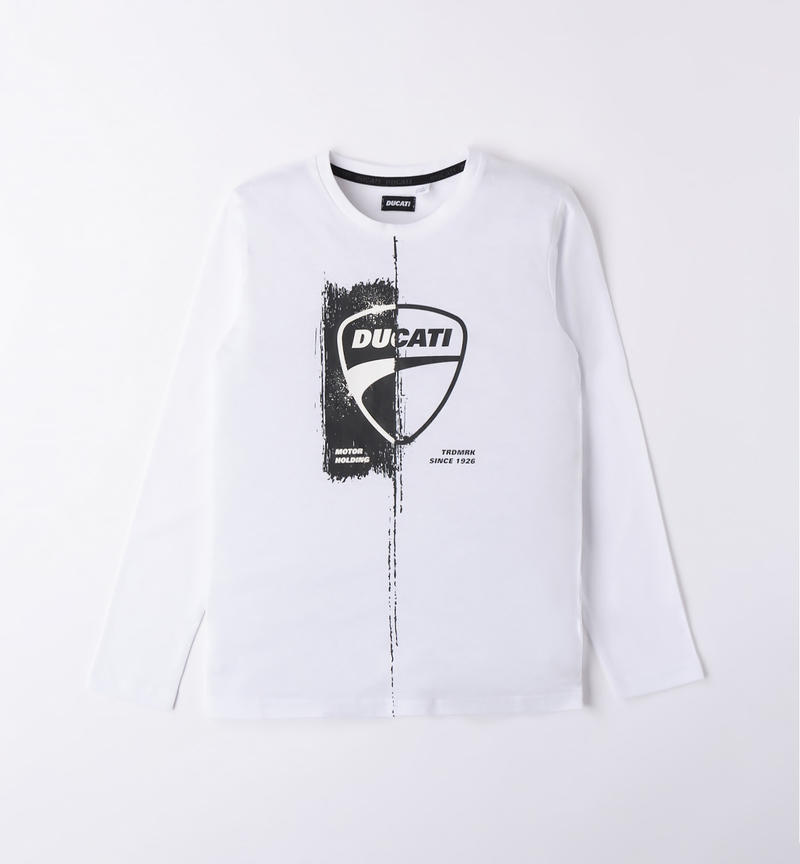 Ducati long-sleeved t-shirt for boys from 3 to 16 years BIANCO-0113