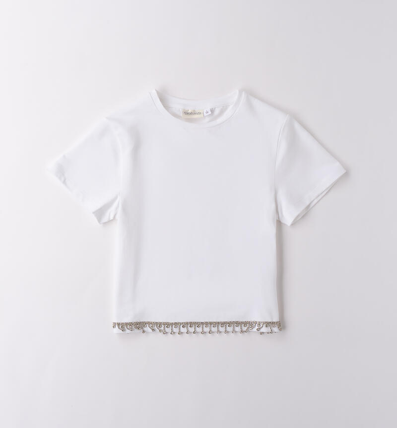 Maglietta estiva ragazza BIANCO-0113