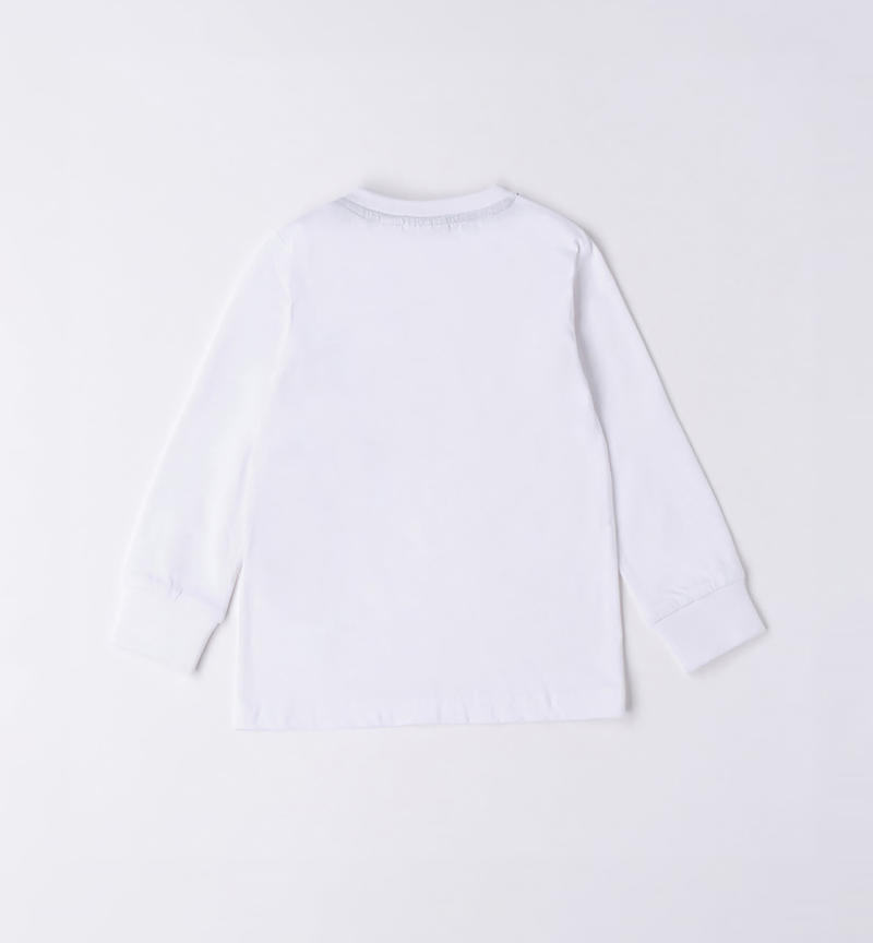 Sarabanda 100% cotton crew neck t-shirt for boys from 9 months to 8 years BIANCO-0113
