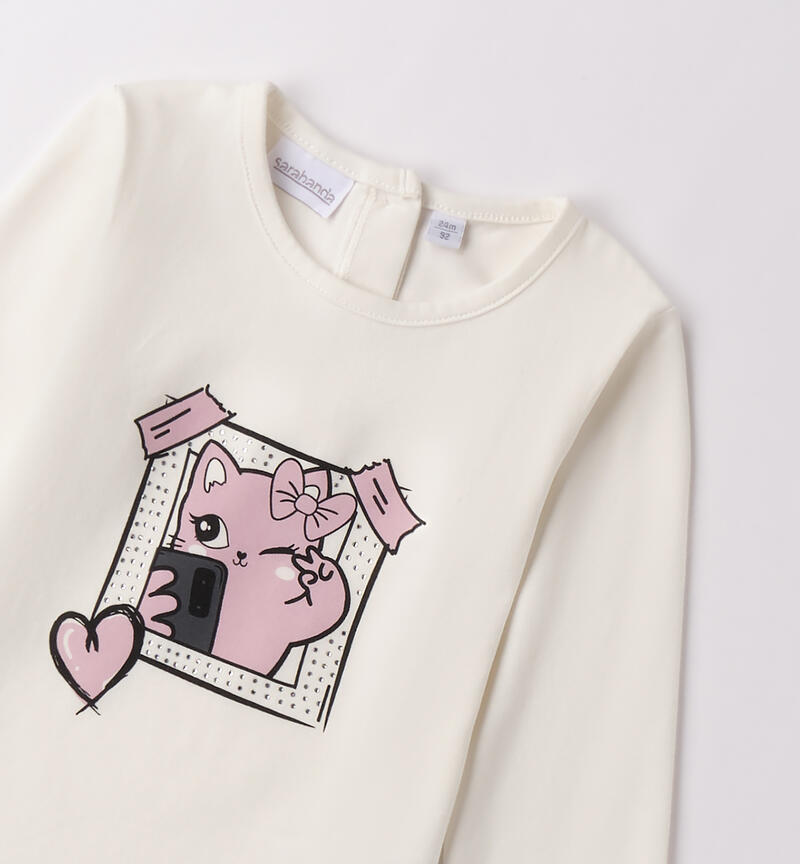Maglietta girocollo bambina PANNA-0112