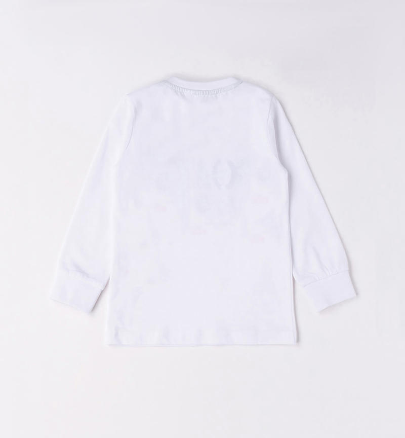 Sarabanda 100% cotton crew neck t-shirt for boys from 9 months to 8 years BIANCO-0113
