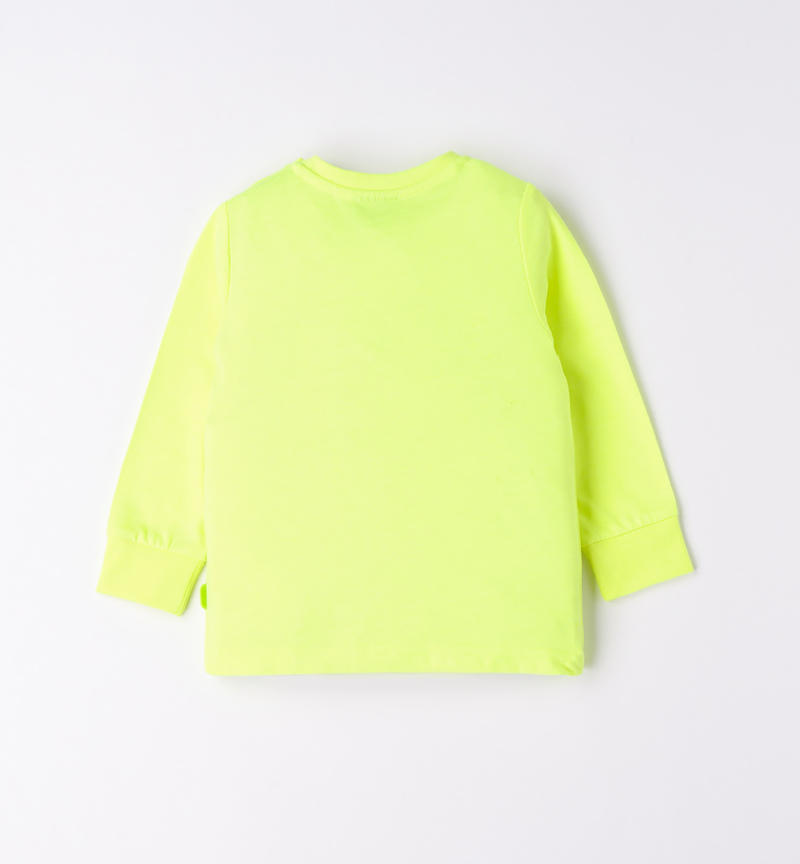 Sarabanda crew neck t-shirt for boys from 9 months to 8 years GREEN ACID-5841