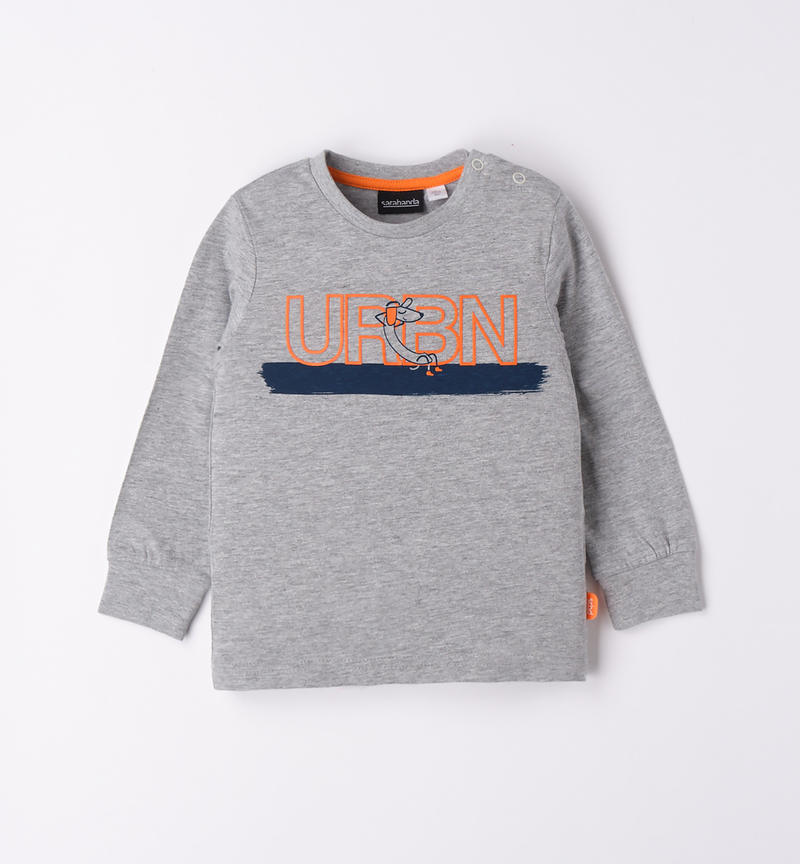 Sarabanda crew neck t-shirt for boys from 9 months to 8 years GRIGIO MELANGE-8992