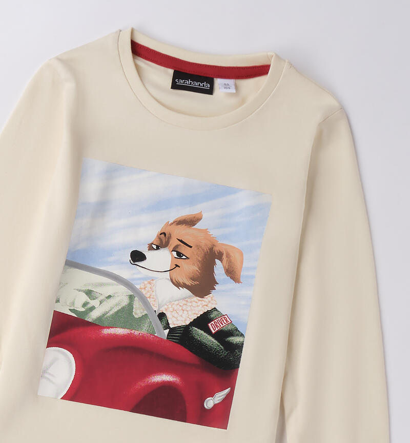 Boy's crew-neck t-shirt ECRU-0124