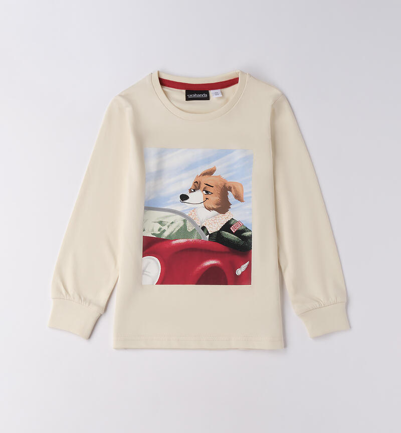 Boy's crew-neck t-shirt ECRU-0124