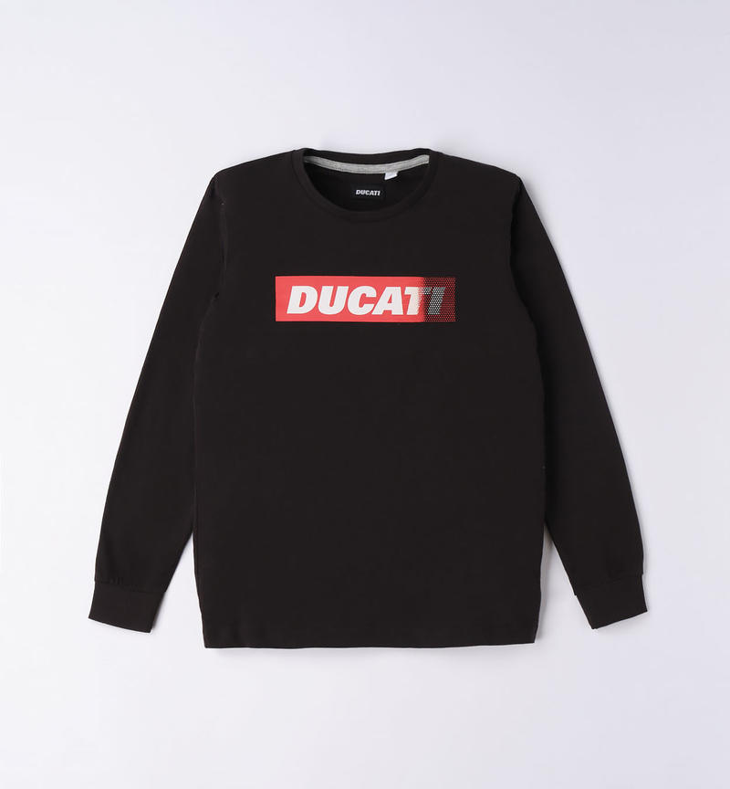 Ducati 100% cotton crew neck t-shirt for boys from 3 to 16 years NERO-0658