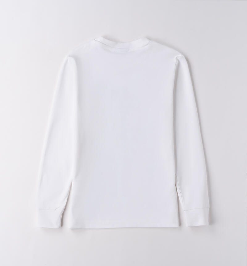 Crew neck t-shirt for boys BIANCO-0113
