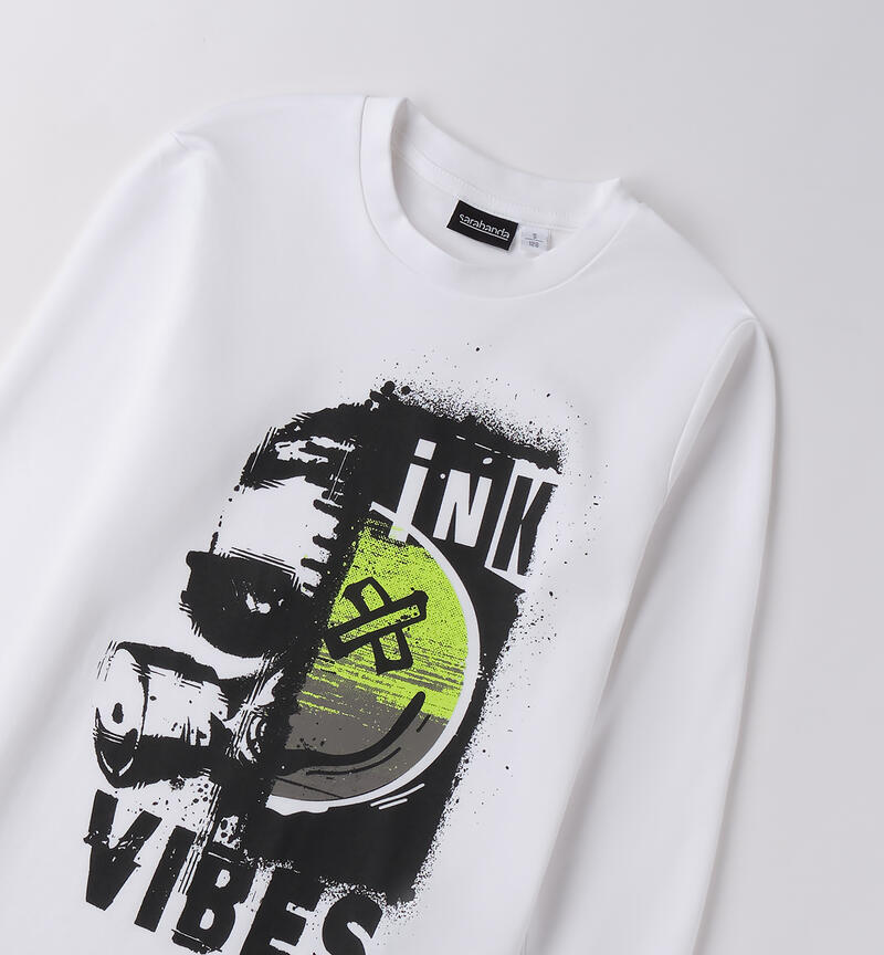 Crew neck t-shirt for boys BIANCO-0113