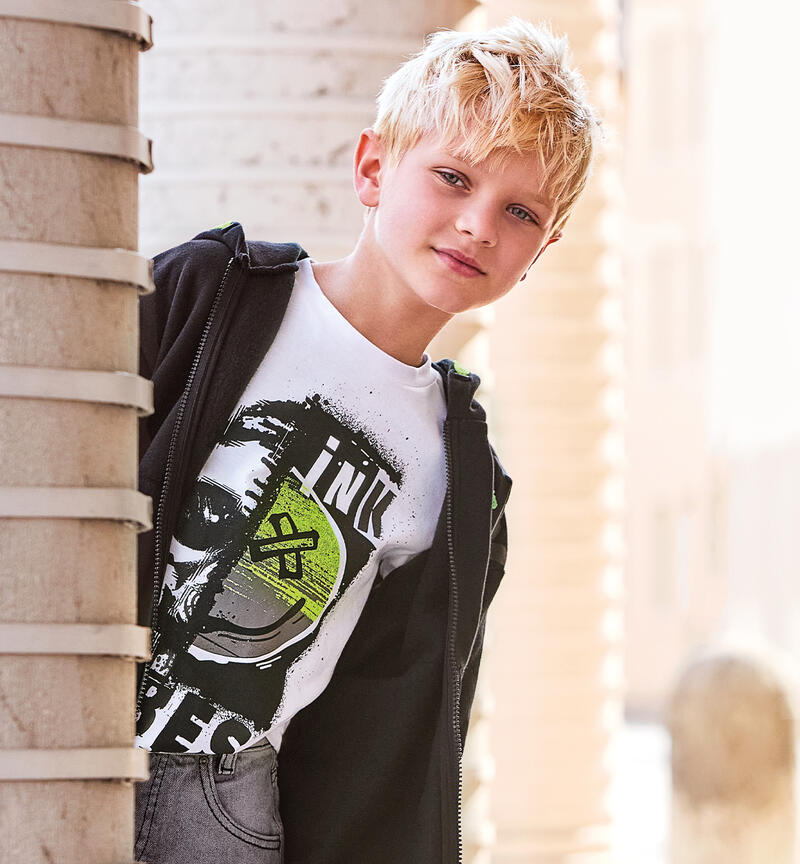 Crew neck t-shirt for boys BIANCO-0113