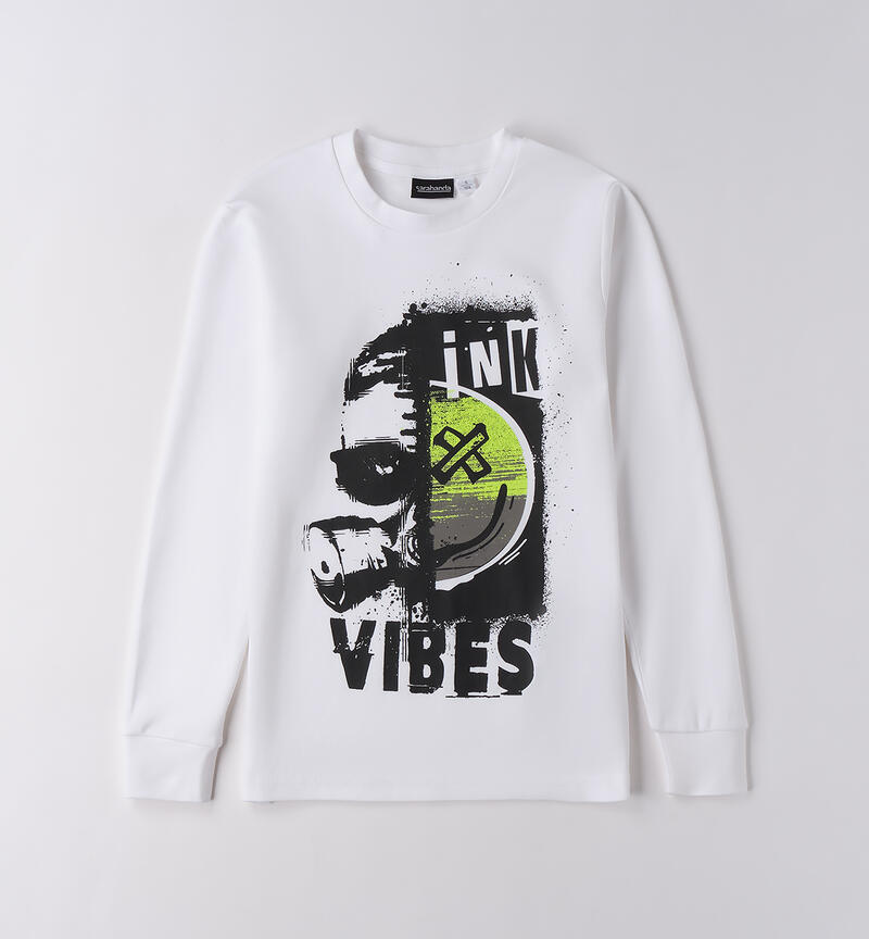 Crew neck t-shirt for boys BIANCO-0113