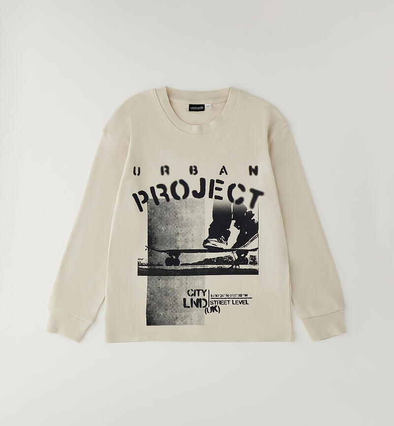 Boy's crew neck t-shirt ECRU'-0164
