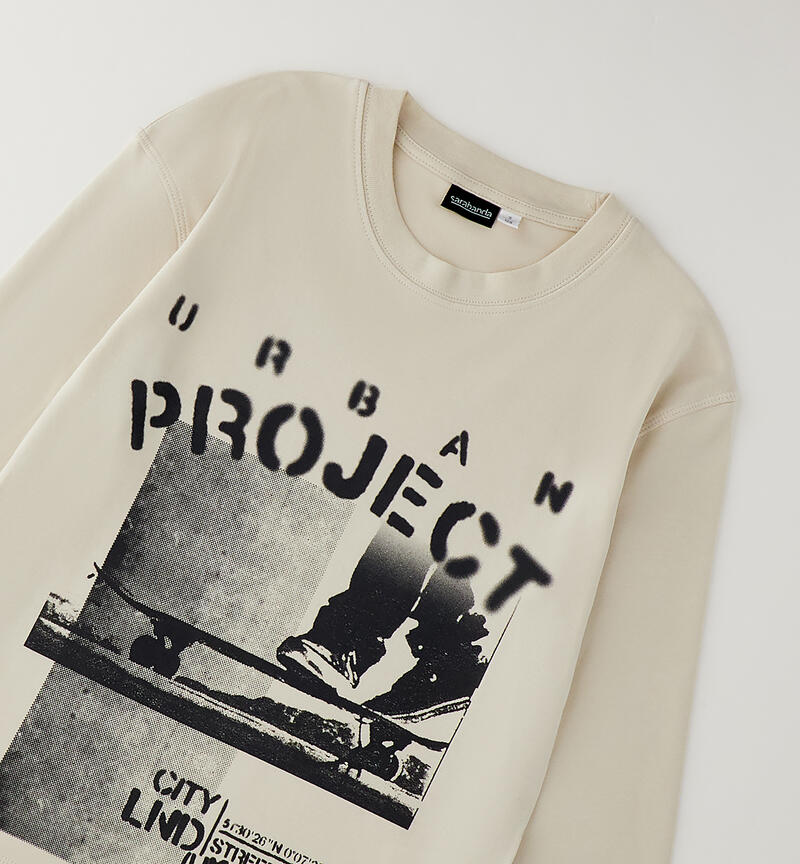 Boy's crew neck t-shirt ECRU'-0164