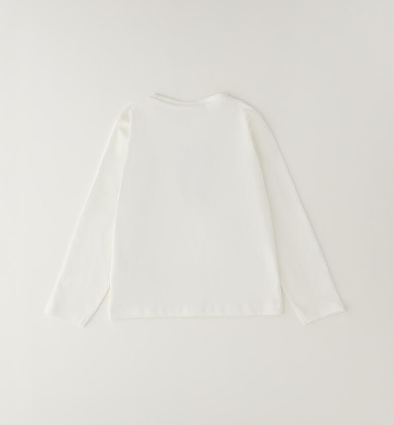 Maglietta in cotone ragazza PANNA-0112