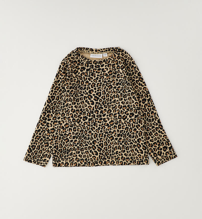 Maglietta maculata bambina NOCCIOLA-MARRONE-6CGN