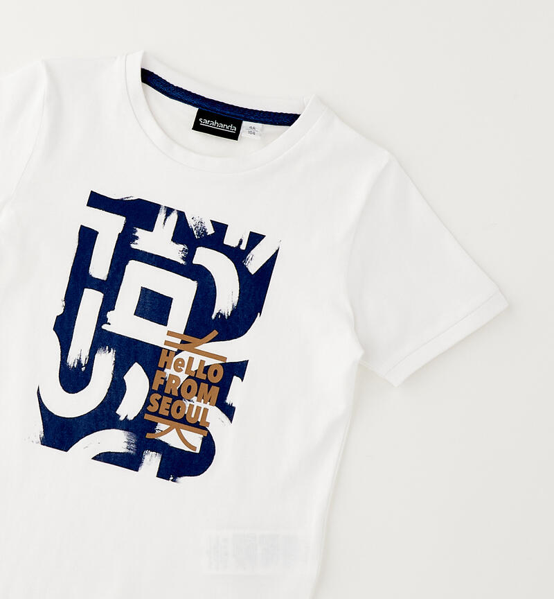 Maglietta manica corta bambino BIANCO-0113