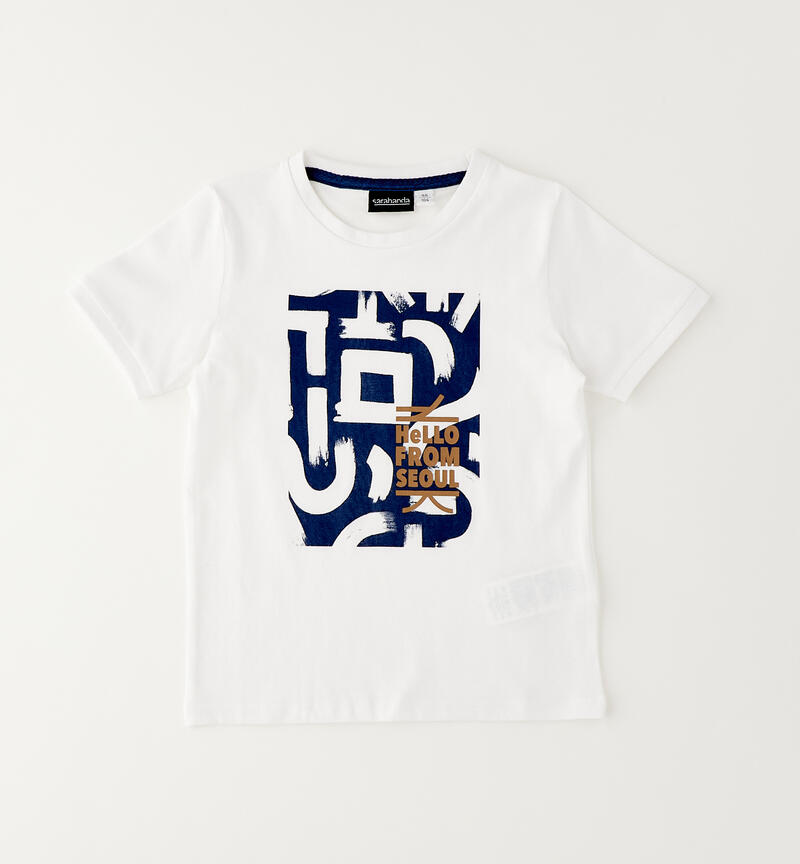 Maglietta manica corta bambino BIANCO-0113