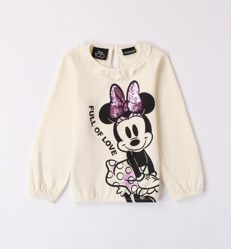 Maglietta Minnie per bambina da 3 a 8 anni Sarabanda MILK-0111