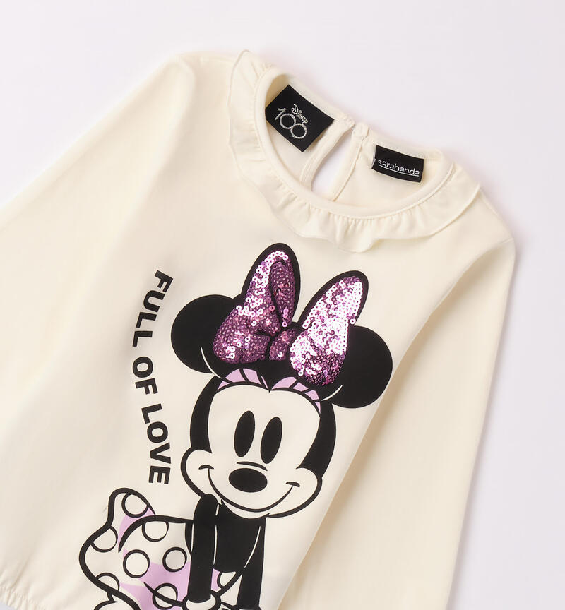 Maglietta Minnie per bambina da 3 a 8 anni Sarabanda MILK-0111