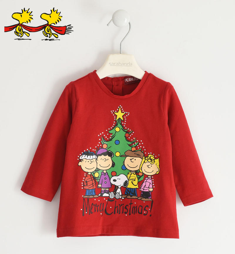 Maglietta natalizia capsule Peanuts da 9 mesi a 8 anni Sarabanda ROSSO-2253