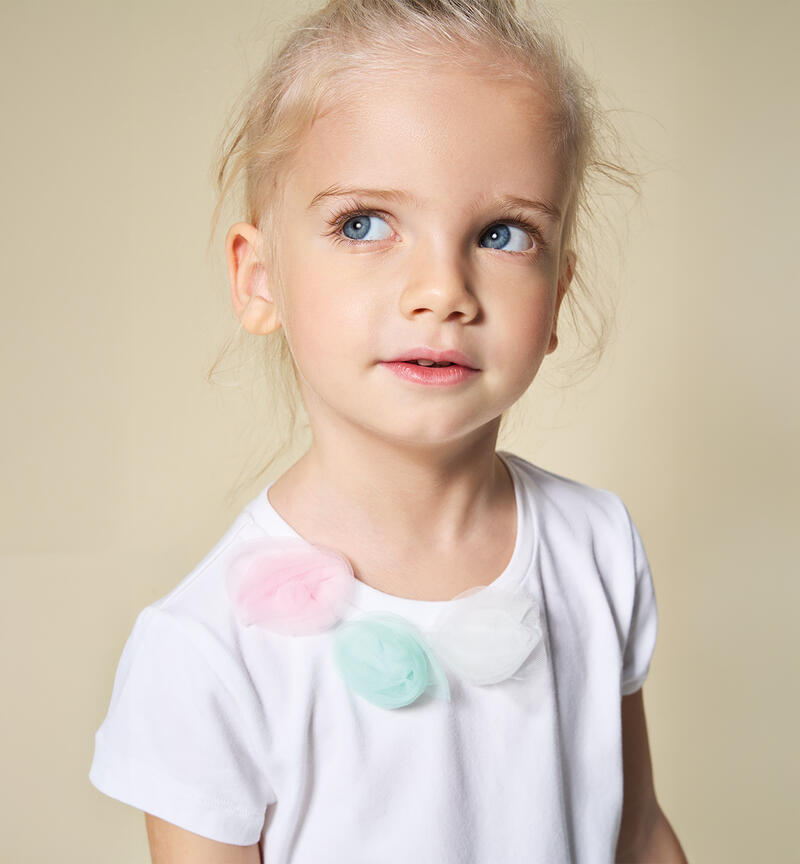 Girl's Sarabanda T-shirt BIANCO-0113