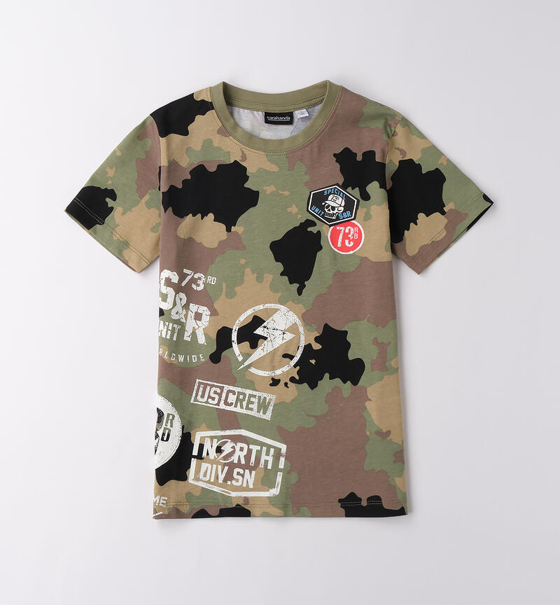 Maglietta per ragazzo Sarabanda VERDE-MULTICOLOR-6BPH