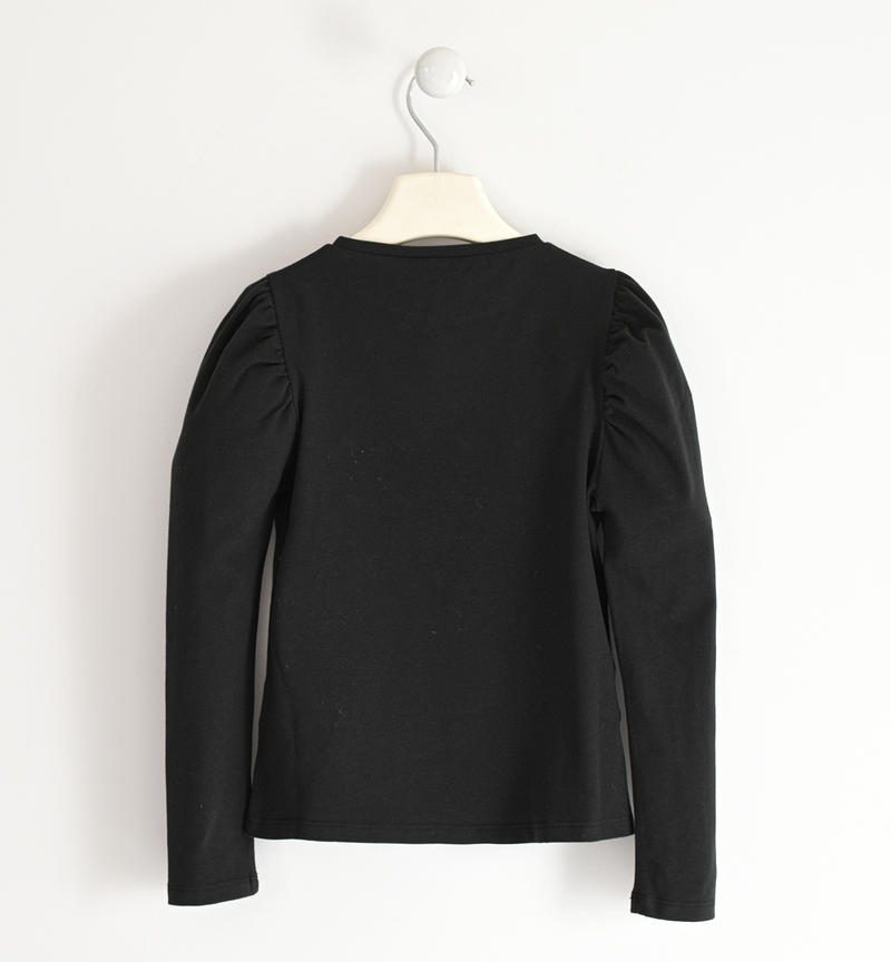 Sarabanda girl's t-shirt with embroidery from 8 to 16 years NERO-0658