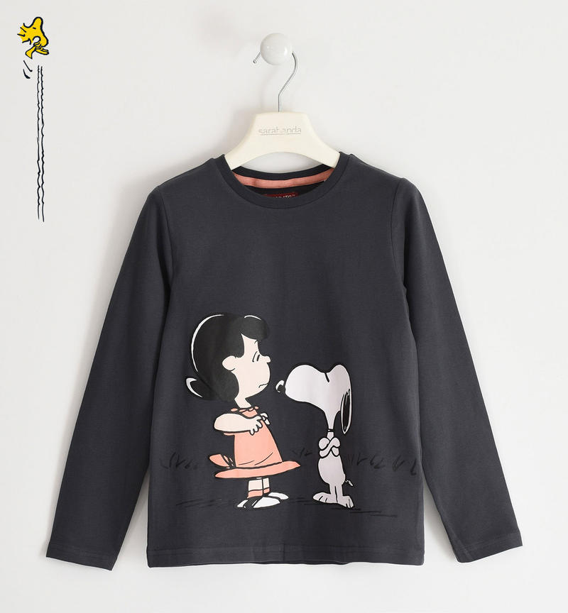 Maglietta ragazza con Snoopy da 8 a 16 anni Sarabanda GRIGIO SCURO-0566