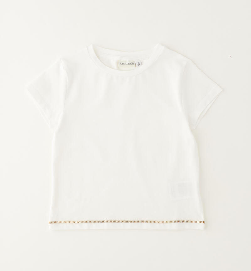 Girl's short-sleeved T-shirt BIANCO-0113