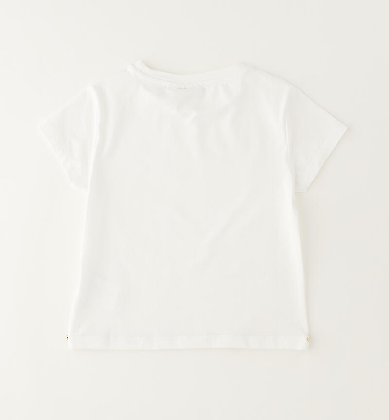 Girl's short-sleeved T-shirt BIANCO-0113