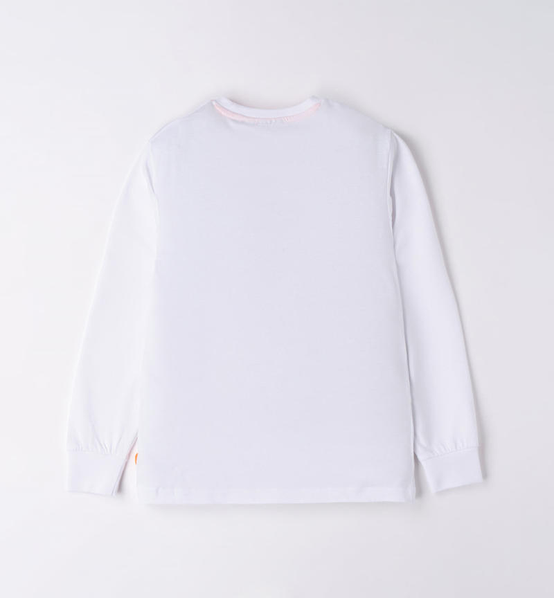 Sarabanda 100% cotton t-shirt for boys from 8 to 16 years BIANCO-0113