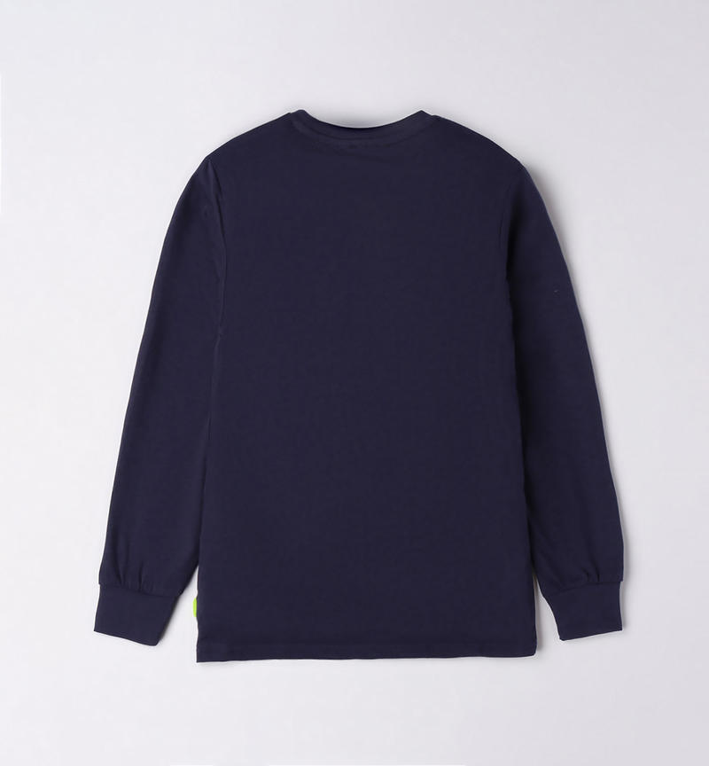 Sarabanda 100% cotton t-shirt for boys from 8 to 16 years NAVY-3854