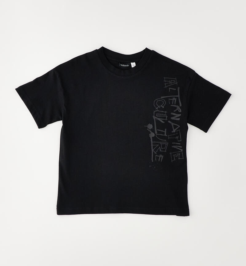 Maglietta ragazzo in cotone NERO-0658