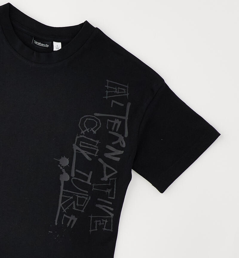 Maglietta ragazzo in cotone NERO-0658