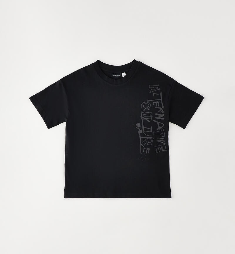Boy's cotton T-shirt NERO-0658