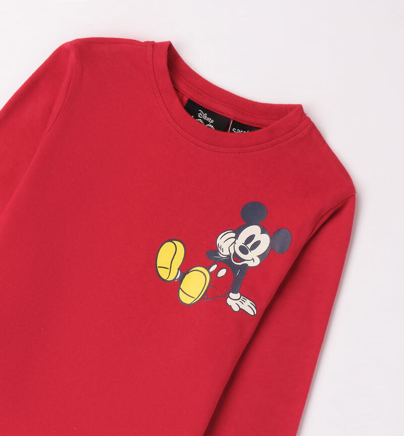 Sarabanda red Mickey Mouse t-shirt for boys from 3 to 8 years ROSSO-2063