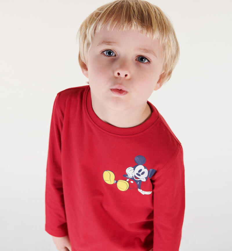 Maglietta rossa Topolino per bambino da 3 a 8 anni Sarabanda ROSSO-2063