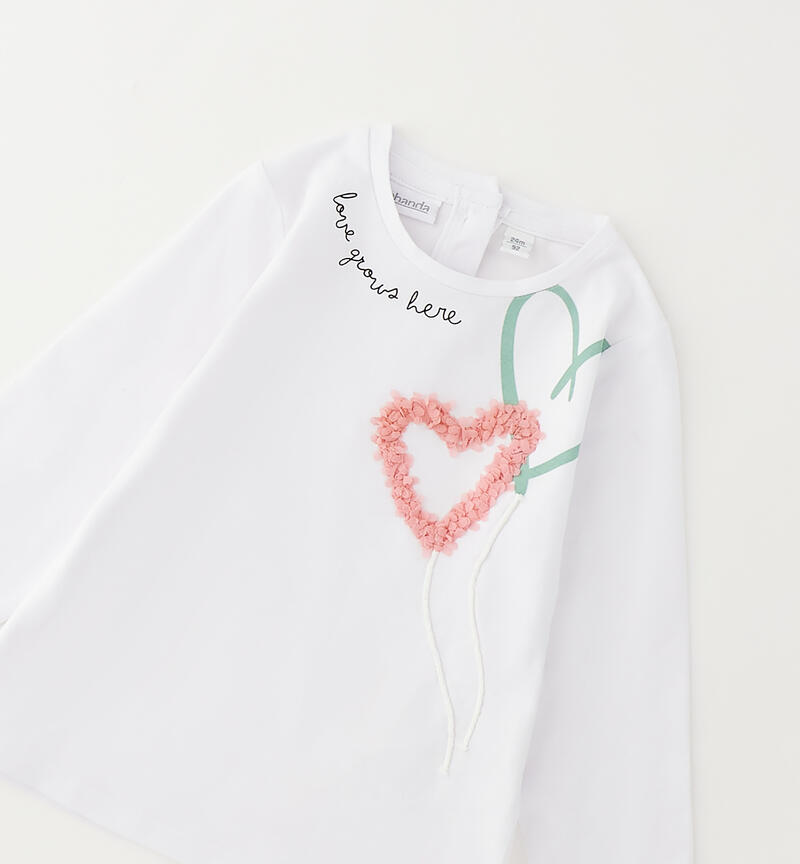 Sarabanda T-shirt for girls BIANCO-0113