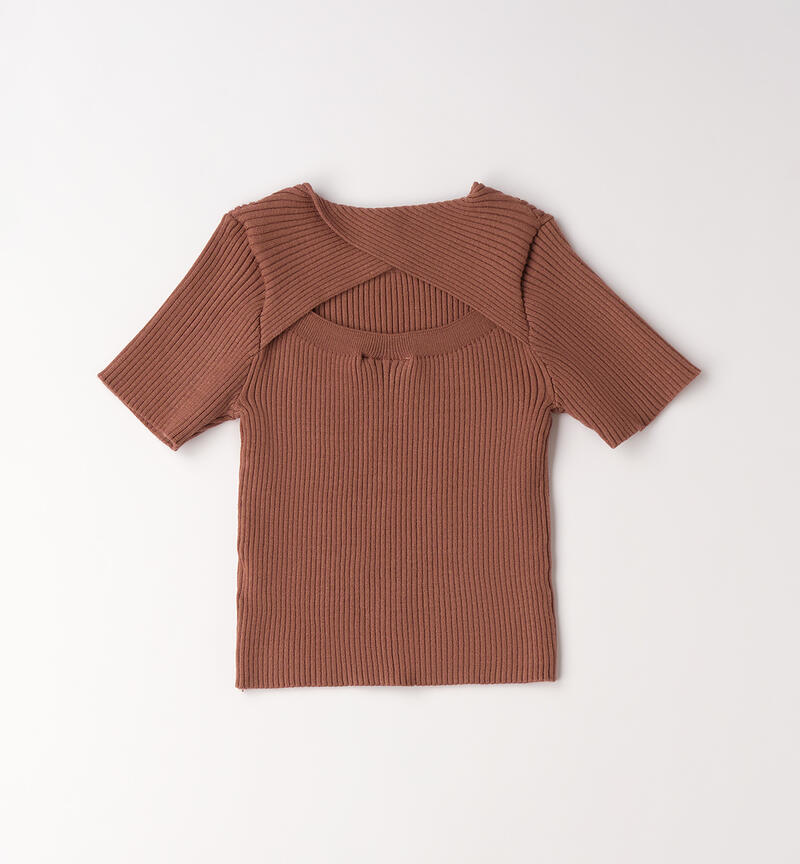 Sarabanda girl's T-shirt BROWN-1213