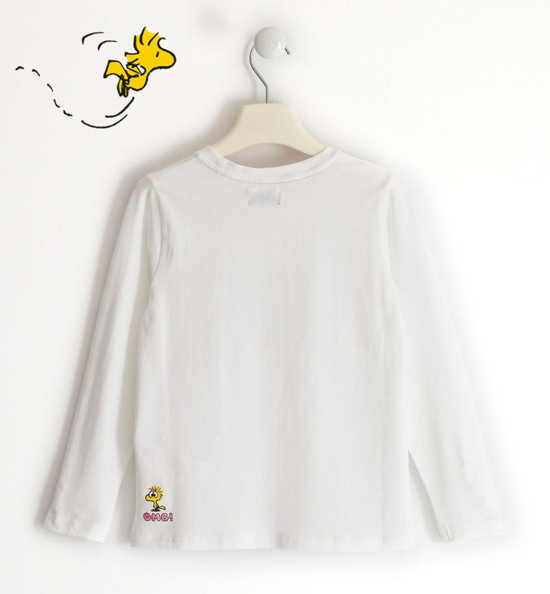 Maglietta Snoopy ragazza da 8 a 16 anni Sarabanda BIANCO-NERO-8057