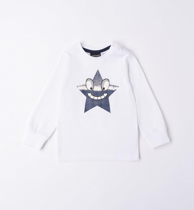 Sarabanda star t-shirt for boys from 9 months to 8 years BIANCO-0113