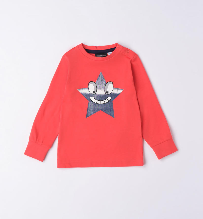 Sarabanda star t-shirt for boys from 9 months to 8 years ROSSO-2152