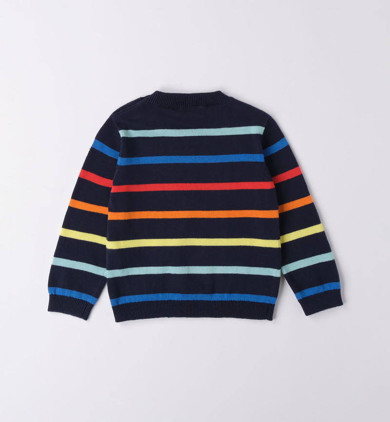 Sarabanda colourful striped jumper for boys from 9 months to 8 years NAVY-3854