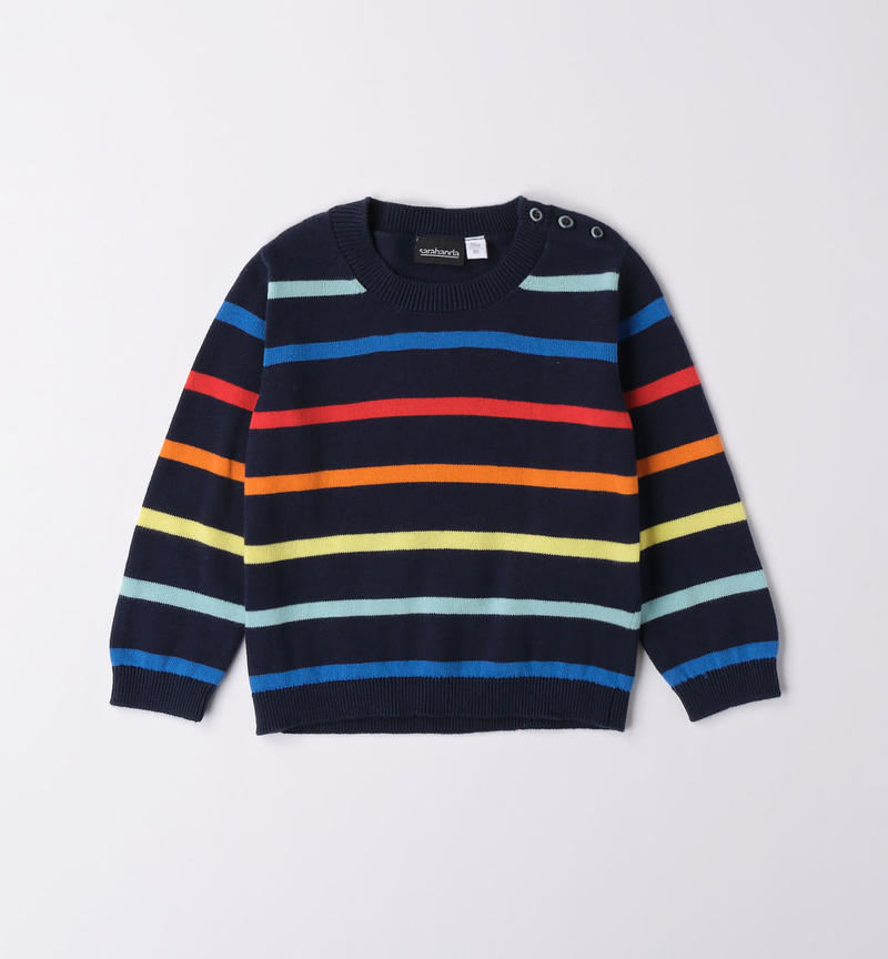 Sarabanda colourful striped jumper for boys from 9 months to 8 years NAVY-3854
