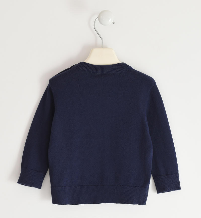 Maglioncino bambino con ricamo da 9 mesi a 8 anni Sarabanda BLU-BLU-8028